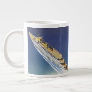 Luftbild eines Vintagen Kreuzfahrtschiffs im Ozean Jumbo-Tasse