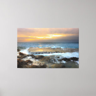 Luftbild-Fotografie von Rocky Shore Leinwanddruck