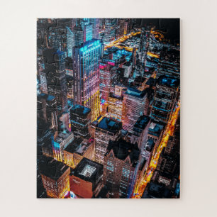 Luftbild in der Nacht Puzzle