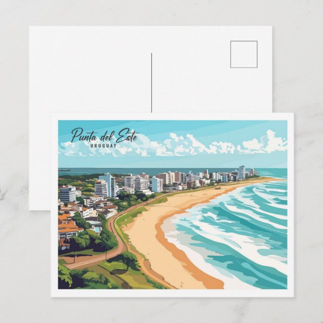 Luftbild Punta del Este Uruguay Postkarte (Vorne/Hinten)