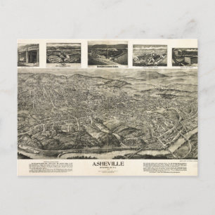 Luftbild von Asheville, North Carolina (1912) Postkarte