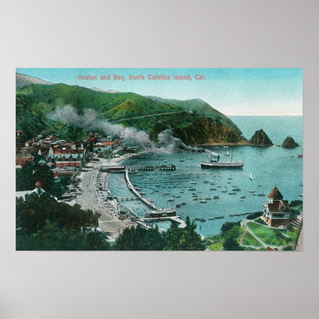 Luftbild von Avalon und Bay Poster (Vorne)