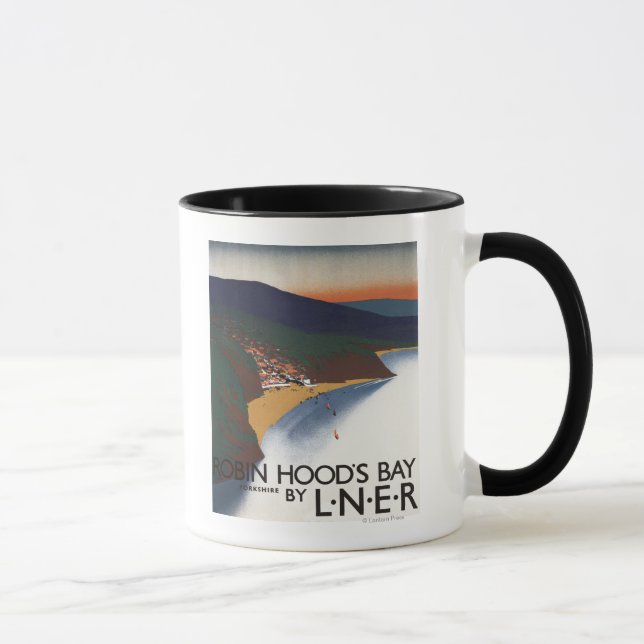 Luftbild von Bay and Cliffs Railway Poster Tasse (Rechts)