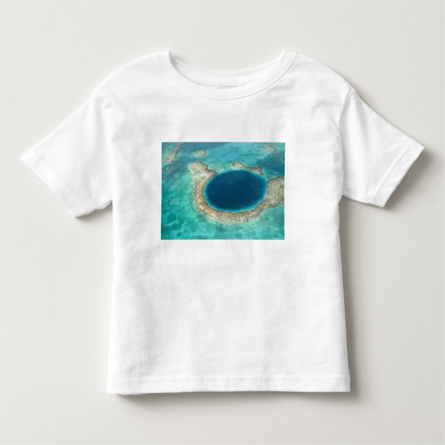 Luftbild von Blue Hole, Segelboot verankert Kleinkind T-shirt (Vorderseite)