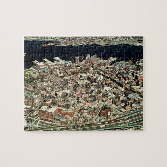 Luftbild von Boston, MA Puzzle (Horizontal)