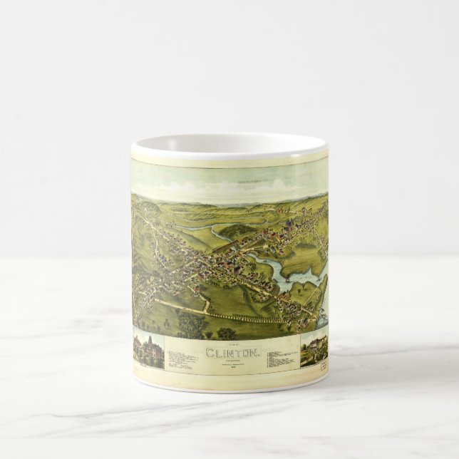 Luftbild von Clinton, Connecticut (1881) Tasse (Mittel)