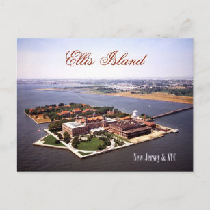Luftbild von Ellis Island, NJ & NY Postkarte