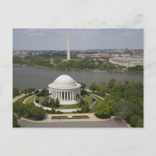 Luftbild von Jefferson und Washington Memorial Postkarte