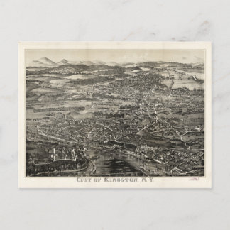 Luftbild von Kingston, New York (1875) Postkarte