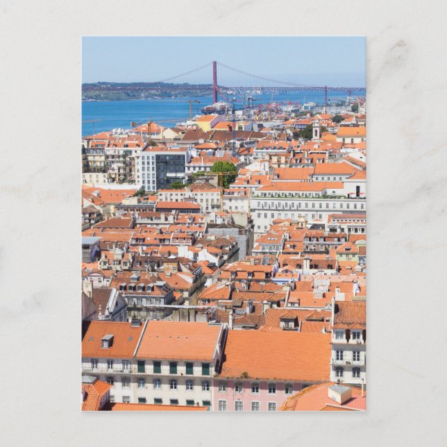 Luftbild von Lissabon, Portugal Postkarte (Vorderseite)