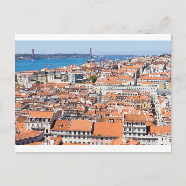 Luftbild von Lissabon, Portugal Postkarte (Vorderseite)