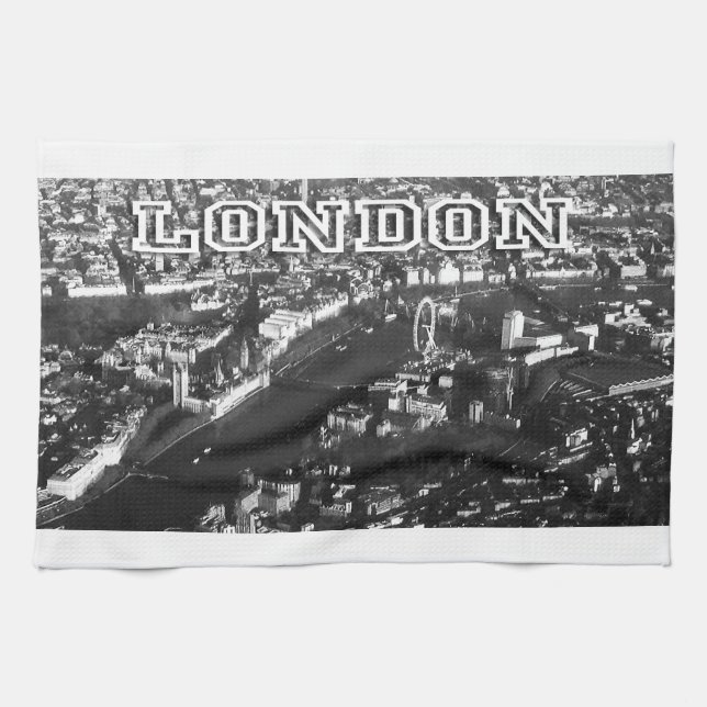 Luftbild von London Geschirrtuch (Horizontal)