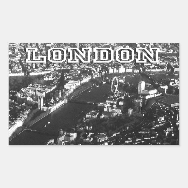 Luftbild von London Rechteckiger Aufkleber (Vorderseite)