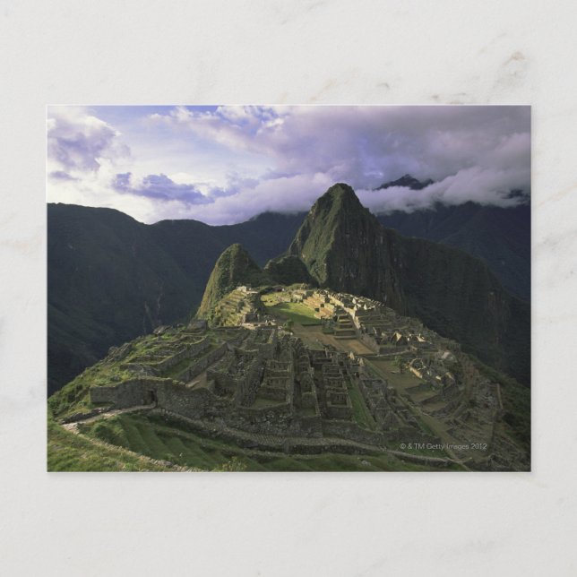 Luftbild von Machu Picchu, Peru Postkarte (Vorderseite)