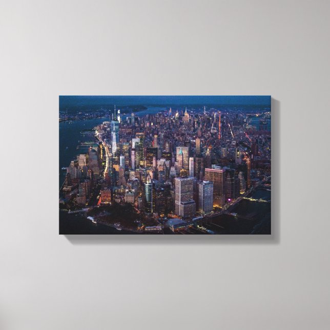 Luftbild von Manhattan Leinwanddruck (Vorderseite)