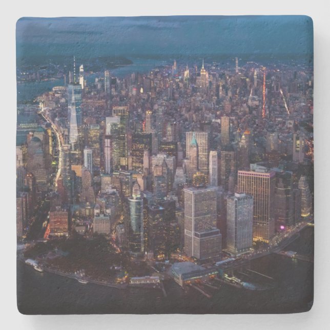 Luftbild von Manhattan Steinuntersetzer (Vorderseite)