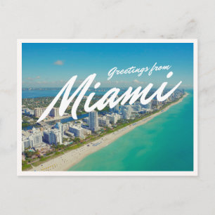 Luftbild von Miami Beach Florida Grußkarten Postkarte