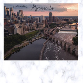 Luftbild von Minneapolis Minnesota Postkarte