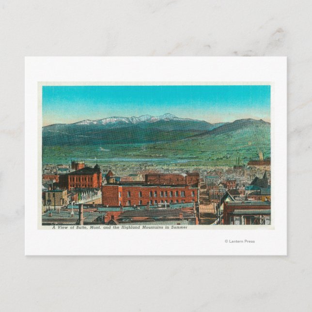 Luftbild von Stadt und Hochland Postkarte (Vorderseite)