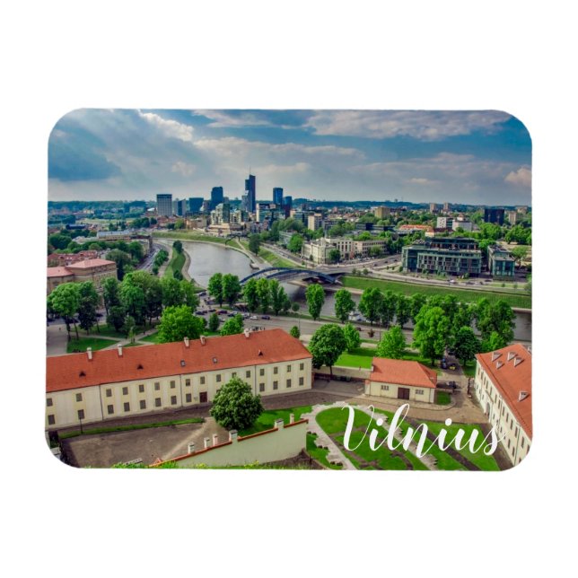 Luftbild von Vilnius, Litauen Magnet (Horizontal)