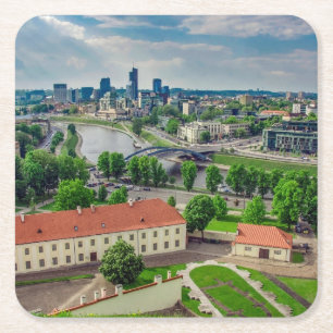 Luftbild von Vilnius, Litauen Rechteckiger Pappuntersetzer