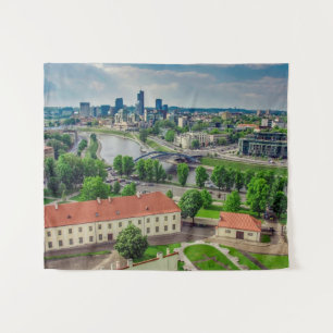 Luftbild von Vilnius, Litauen Wandteppich