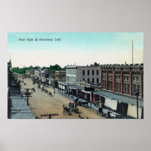 Luftbild West Main StreetWoodland, CA Poster
