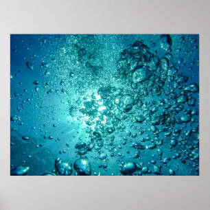 Luftblasen-230014 WASSERBUBBLES OZEAN Unterwasser Poster