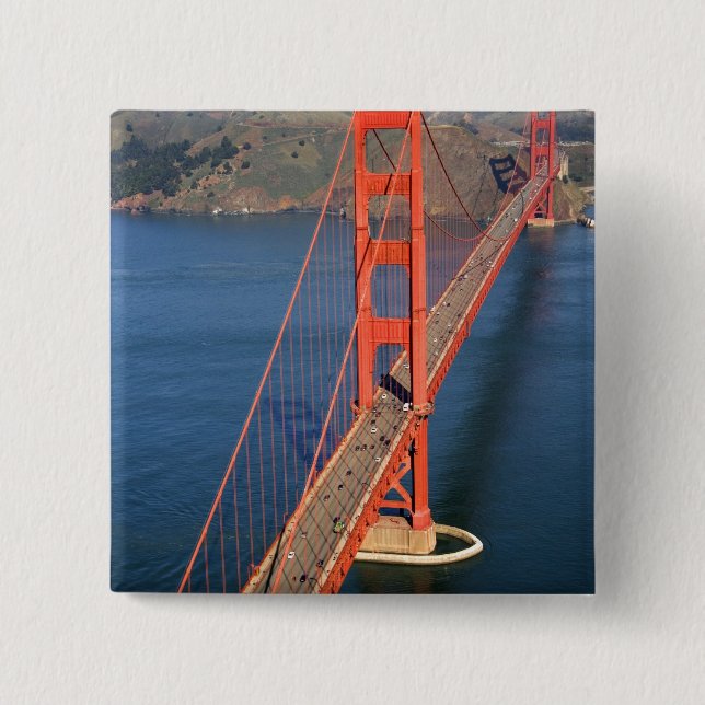 Luftblick auf die Golden Gate Bridge im Button (Vorderseite)