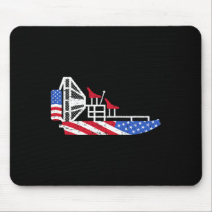 Luftboot 4. Juli USA-Flagge Sumpfboot Fanboot Pa Mousepad