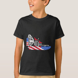 Luftboot 4. Juli USA-Flagge Sumpfboot Fanboot Pa T-Shirt