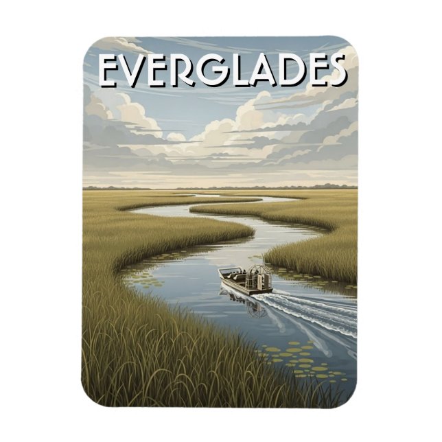 Luftboot Alligator Everglades Nationalpark Florida Magnet (Vertikal)