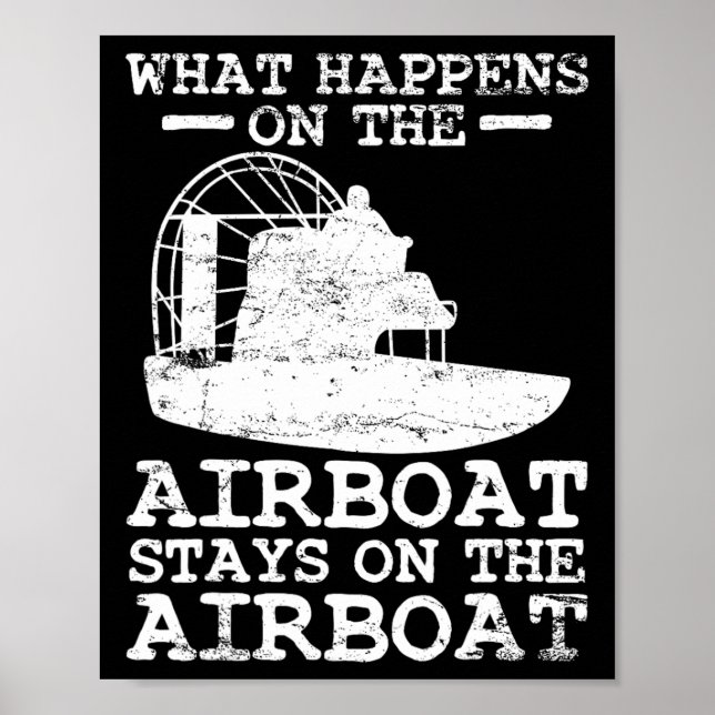 Luftboot-Boot Kapitän Bootfahren Vintage  Poster (Vorne)