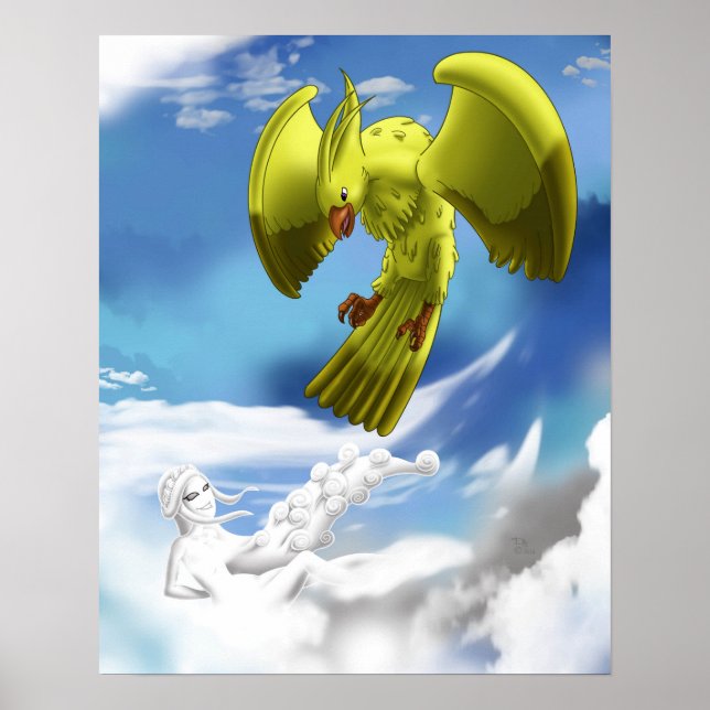 Luftelement und Vogel Poster (Vorne)