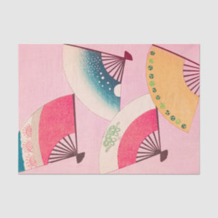 Lüfter auf rosa Vintages japanisches Retro-Muster Seidenpapier