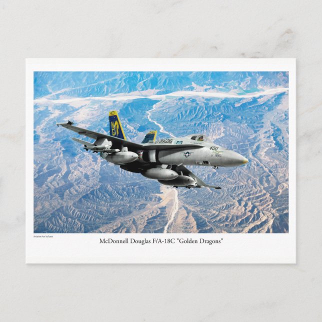 Luftfahrt Art Postkarte "F/A-18 Hornet" (Vorderseite)