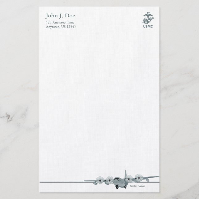 Luftfahrt-Briefpapier USMC-C-130 Briefpapier (Vorderseite)