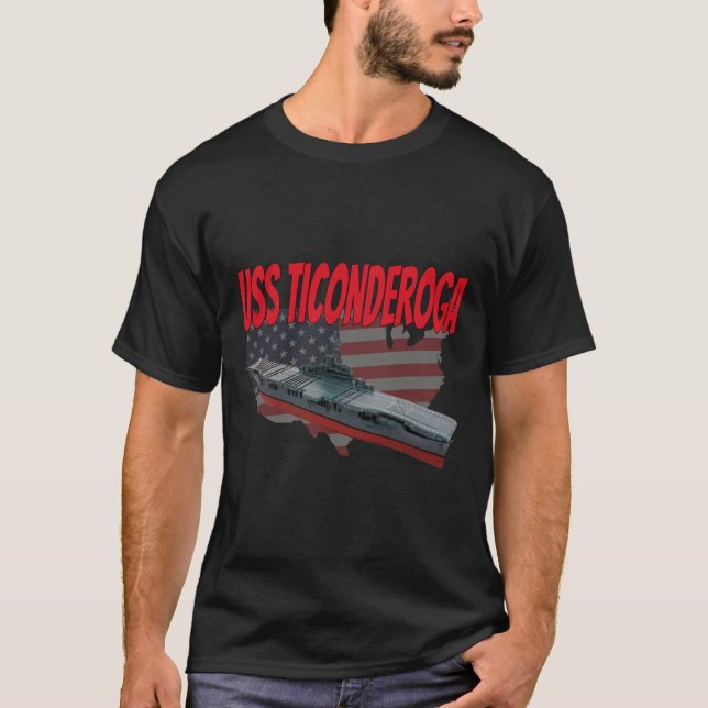 Luftfahrt-Carrier USS Ticonabweicha CV-14 Großpa-V T-Shirt (Vorderseite)