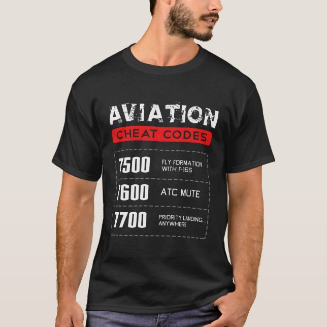 Luftfahrt Cheat Codes Aviation Pilo T-Shirt (Vorderseite)