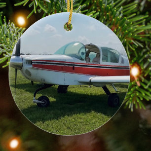 Luftfahrt Flugzeug Foto Weihnachten Personalisiert Keramik Ornament