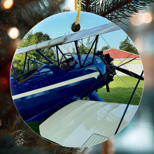 Luftfahrt Flugzeug Foto Weihnachten Personalisiert Keramik Ornament