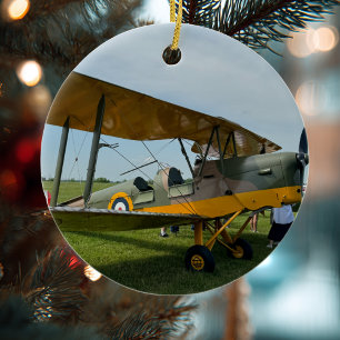 Luftfahrt Flugzeug Foto Weihnachten Personalisiert Keramik Ornament