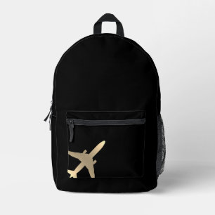 Luftfahrt-Gold-Flugzeug Bedruckter Rucksack