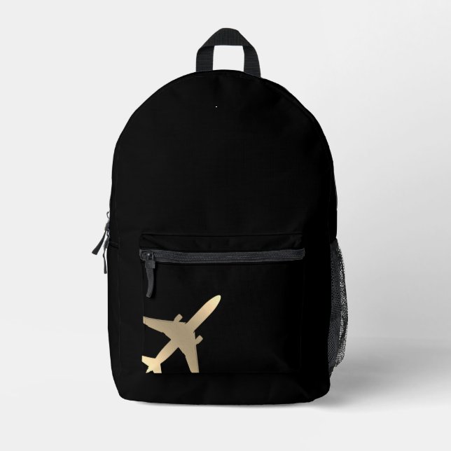Luftfahrt-Gold-Flugzeug Bedruckter Rucksack (Vorderseite)