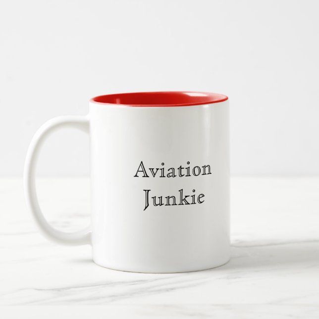 Luftfahrt-Junkie Zweifarbige Tasse (Links)