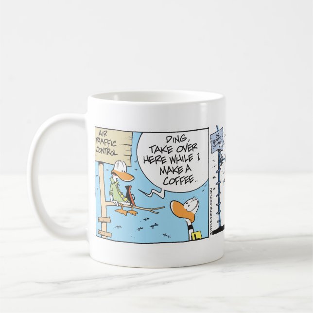 Luftfahrt-Kaffee-Spaß-Cartoon Kaffeetasse (Links)