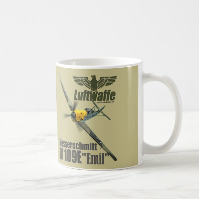 Luftfahrt-Kunst-Tasse "Messerschmitt BF 109" Kaffeetasse (Rechts)