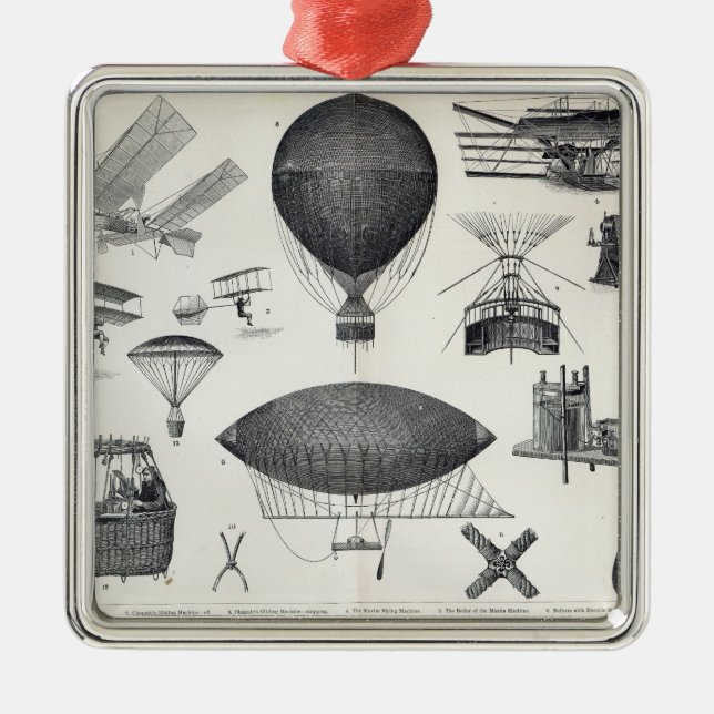Luftfahrt - Luftmaschinen Silbernes Ornament (Vorne)