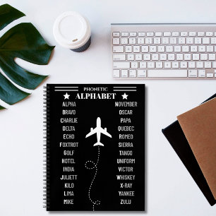 Luftfahrt NATO Buchstabieralphabet Flugzeug Einfac Notizbuch