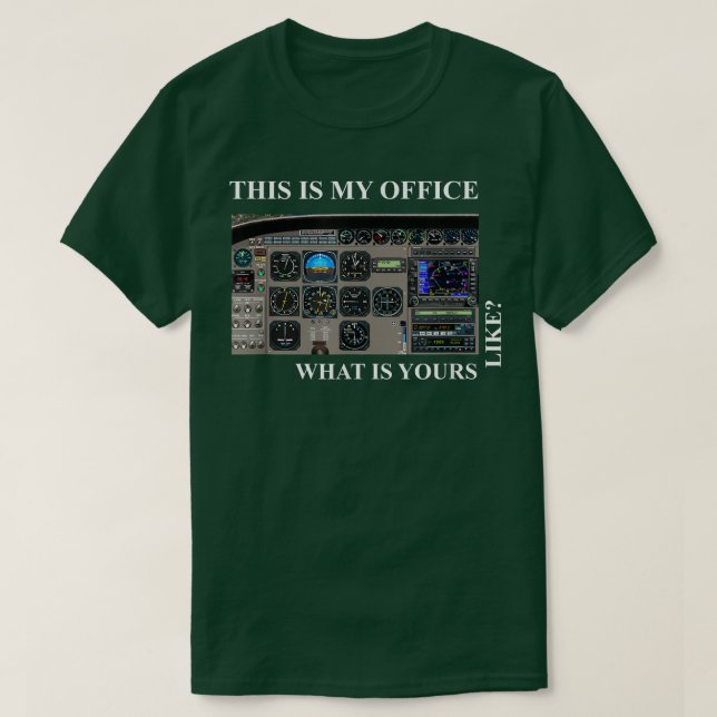 Luftfahrt-Pilot Cessna 172 Cockpit T-Shirt (Design vorne)